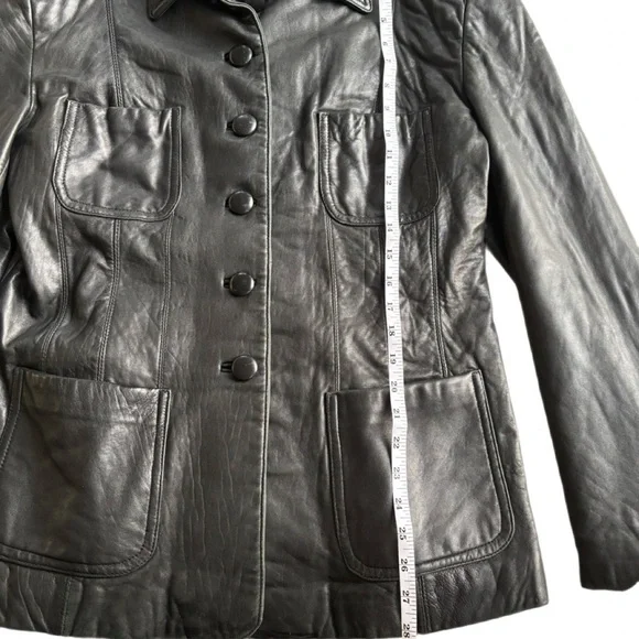 Wilsons Leather Premium Black Genuine Leather Button-Front Jacket | Size M - Picture 4 of 7